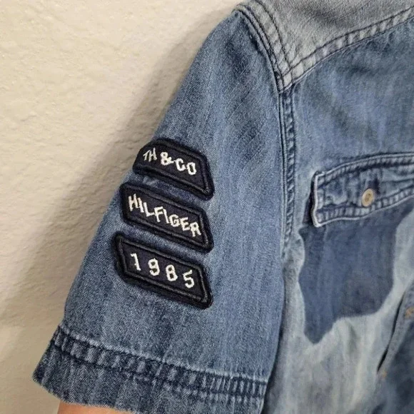 Tommy Hilfiger Boys Button Down Jean Shirt - Picture 6 of 11